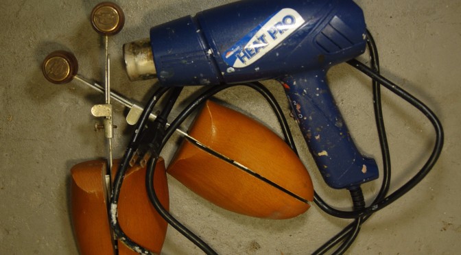 Shoe trees and heat gun