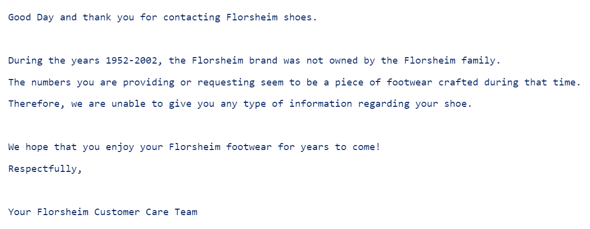 Florsheim Shoe Size Chart