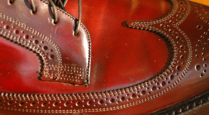 Florsheim Imperial 93605 Shell Cordovan patina Longwing Wingtip Color 4