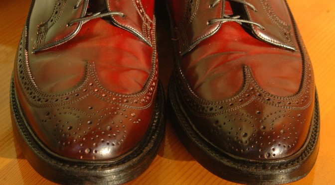 Florsheim Imperial 93605 Shell Cordovan patina Longwing Wingtip Color 4