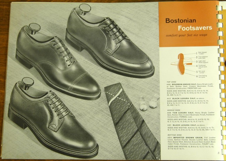 Bostonian Shoe Models 446, 447, 400, 401, 424