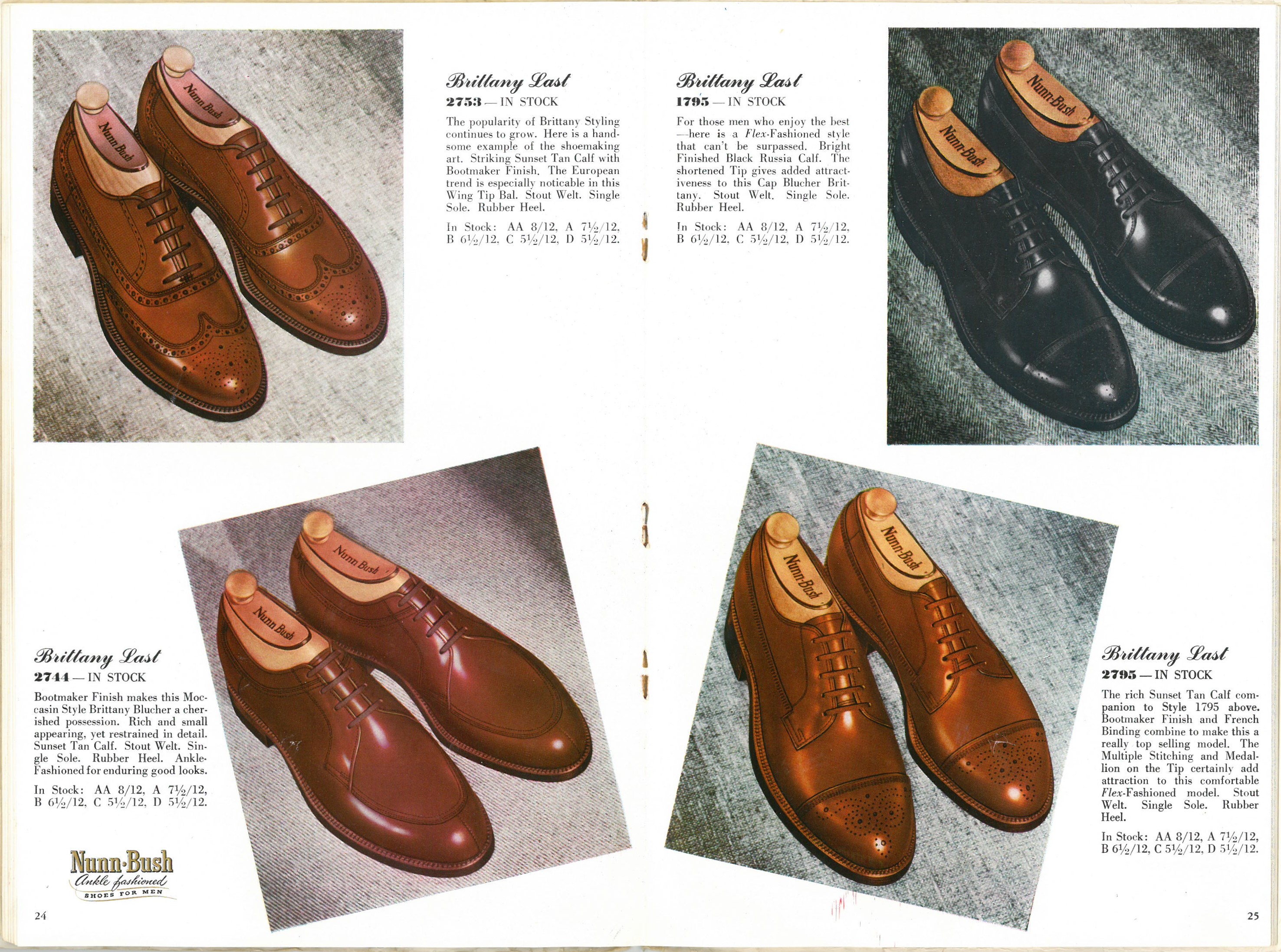 1968 Nunn Bush Shoes Vintage PRINT AD Leather Men's Footwear Styles  History