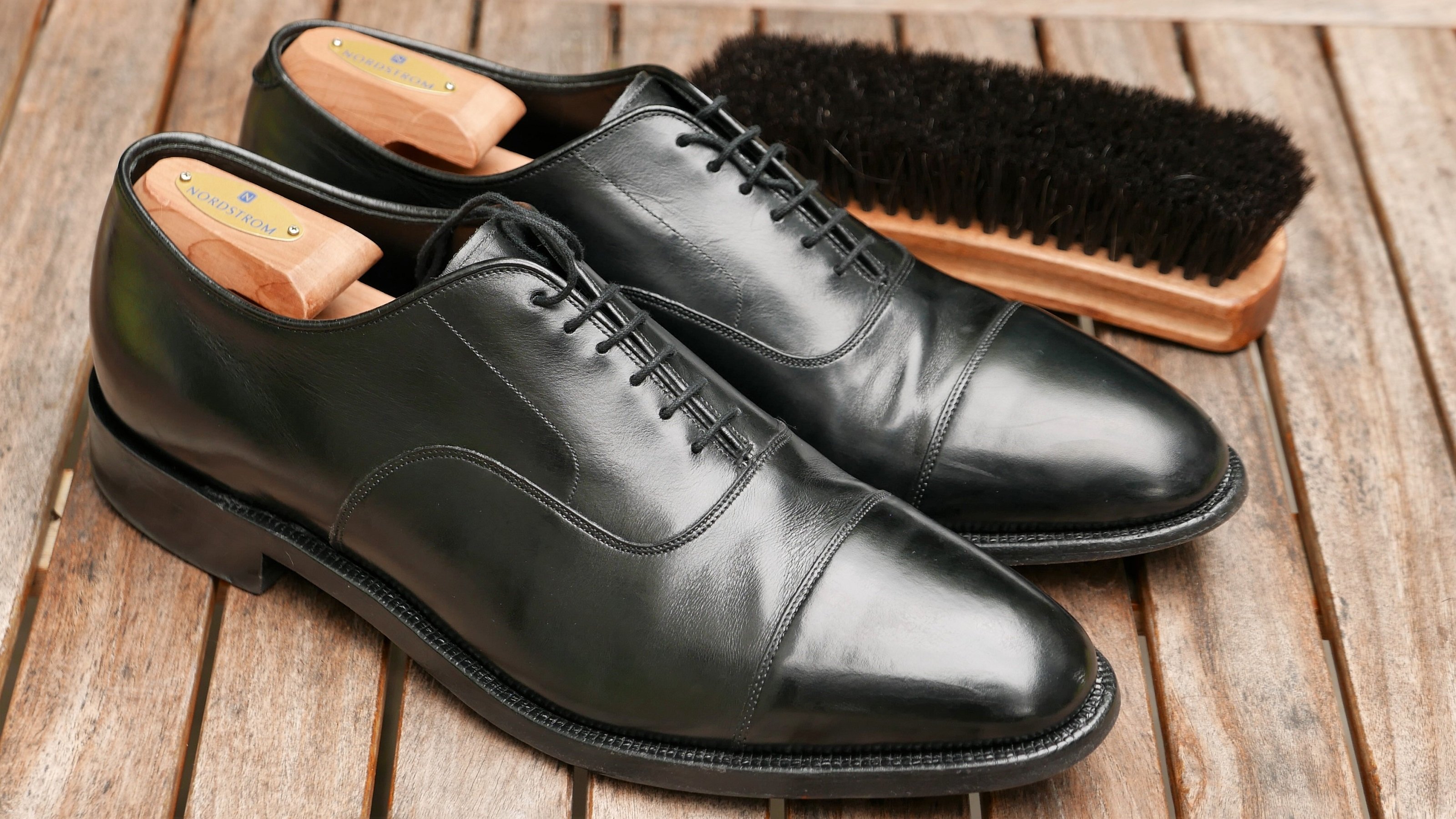 JOHNSTON MURPHY Aristocraft Negro Borla Zapato & Wing Tip flecos talla 11.5 D 